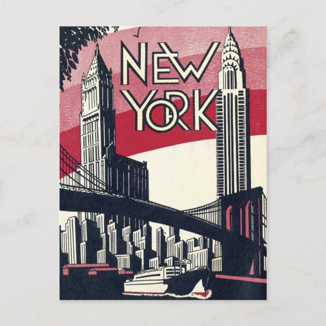Postal Vintage de Nueva York (Anverso)