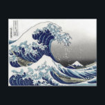 Postal Vintage de PixDezines, Gran Ola, Hokusai 葛 飾 北 斎 の<br><div class="desc">La Gran Ola de Kanagawa es una de las más vistas a nivel mundial. El artista,  Hokusai,  1832 (Periodo Edo). Representando el okinami como las grandes olas,  NO el tsunami.</div>