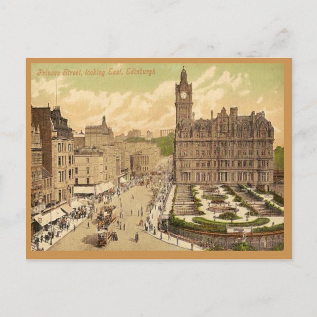 Postal vintage de Princes Street, Edimburgo (Anverso)