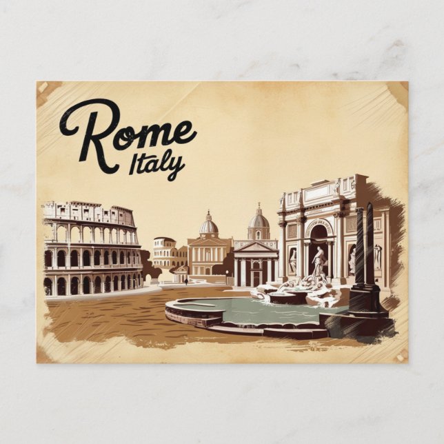 Postal Vintage de Roma, Italia (Anverso)
