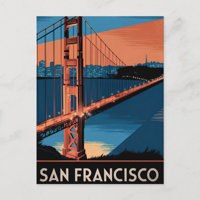 Postal Vintage de San Francisco USA (Anverso)