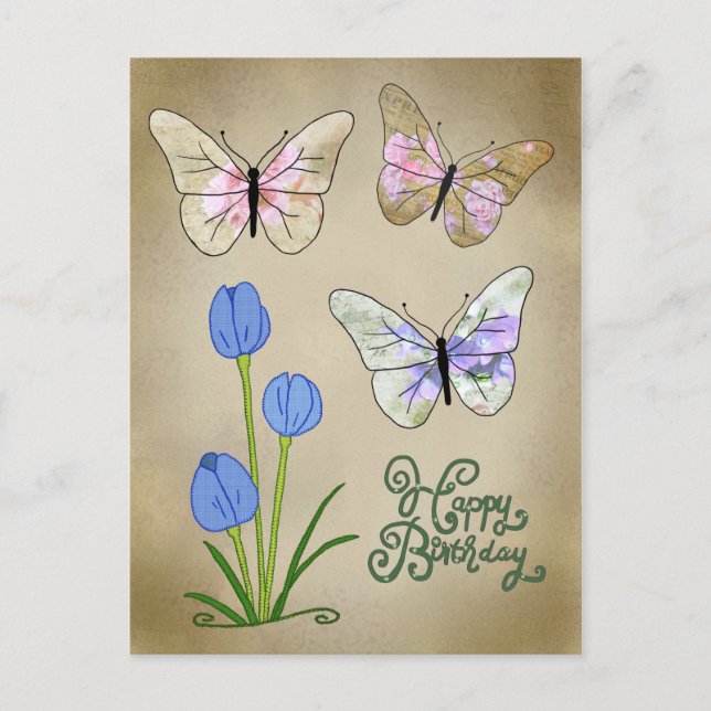 Postal Vintage de Schmetterlinge (Anverso)
