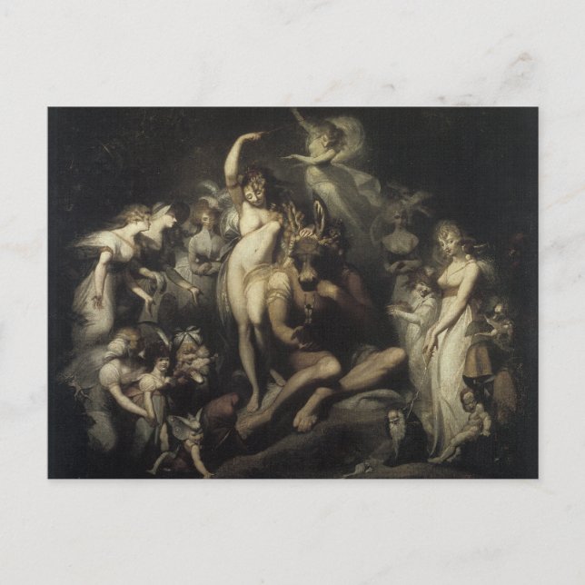 Postal vintage de sueño nocturno mediana-veranos (Anverso)