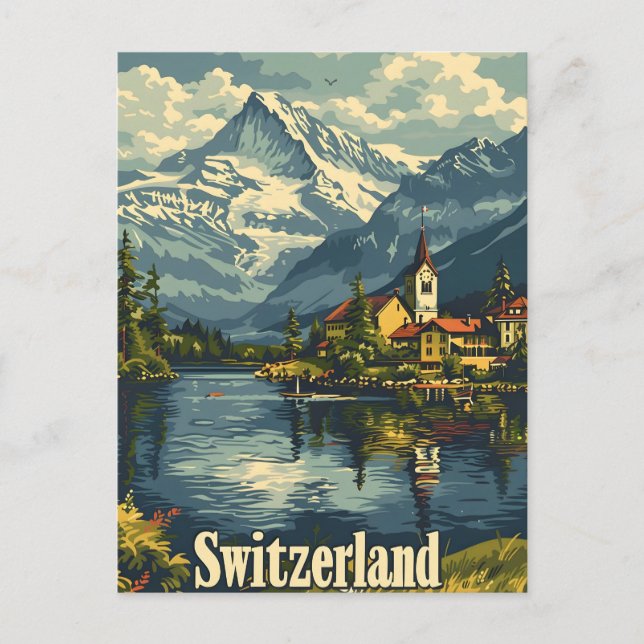 Postal Vintage de Suiza (Anverso)