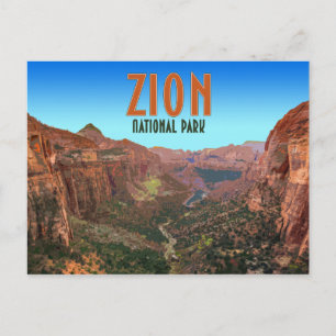 Postal Vintage de Utah del parque nacional de Zion