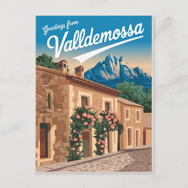 Postal Vintage de Valldemossa Mallorca (Anverso)