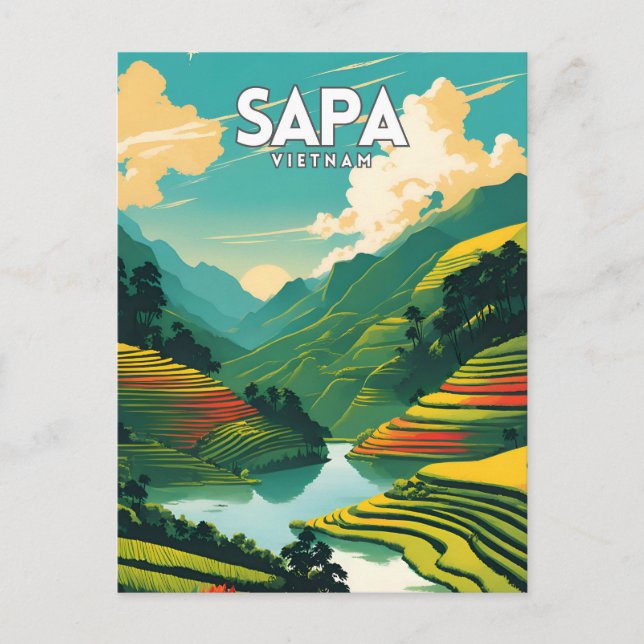 Postal Vintage de Vietnam de Sapa (Anverso)