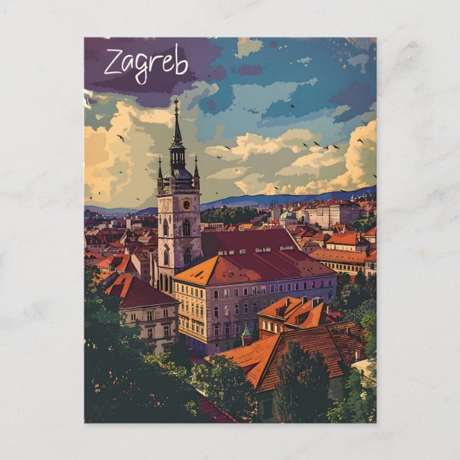 Postal Vintage de Zagreb (Anverso)