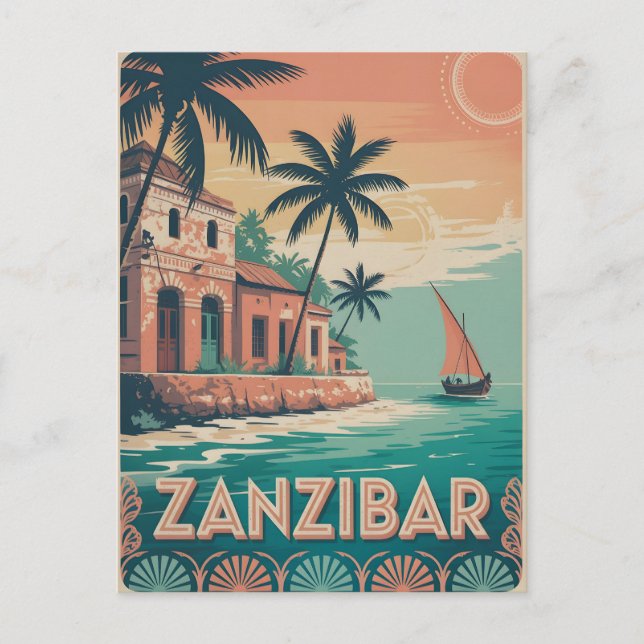 Postal Vintage de Zanzíbar (Anverso)