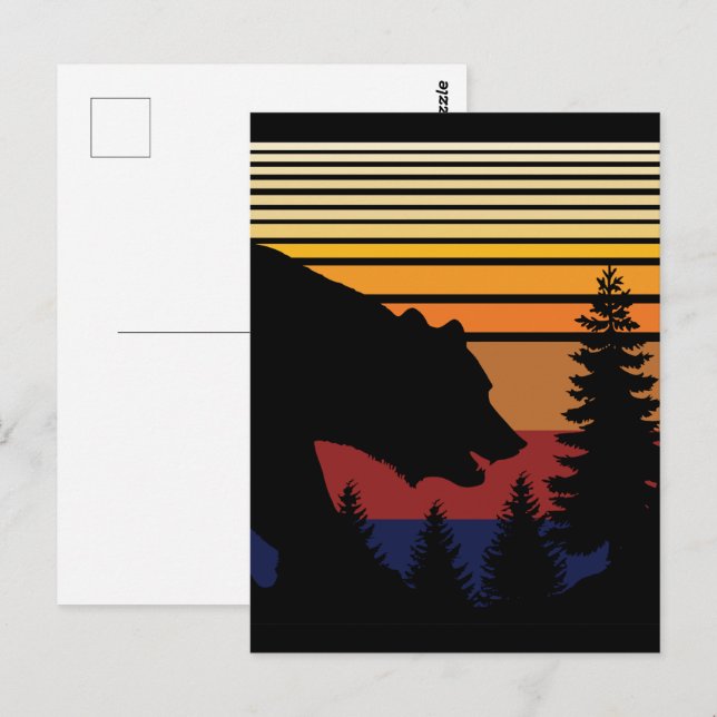 Postal Vintage del bosque de oso (Anverso / Reverso)