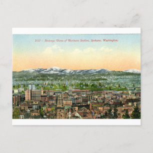 Postal vintage del centro de Spokane