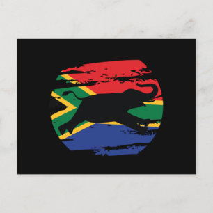 Postal Vintage del Elefante Sudafricano Safari