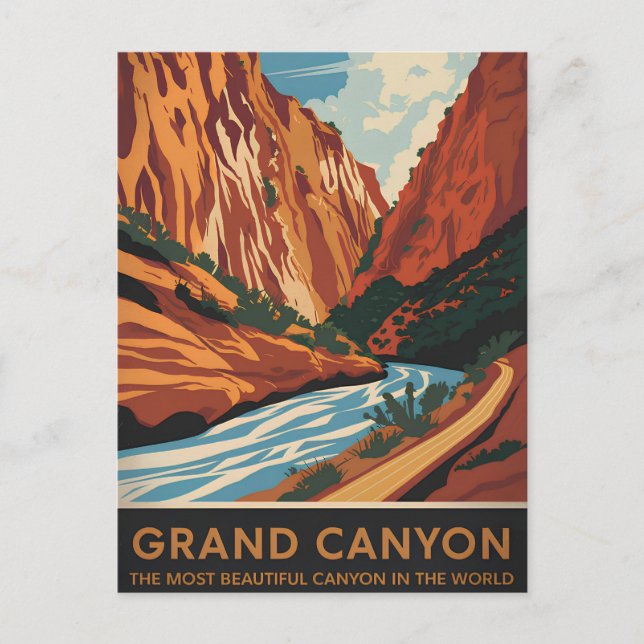 Postal Vintage del Gran Cañón (Anverso)
