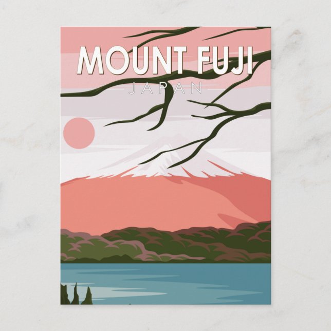 Postal Vintage del Monte Fuji Japón (Anverso)