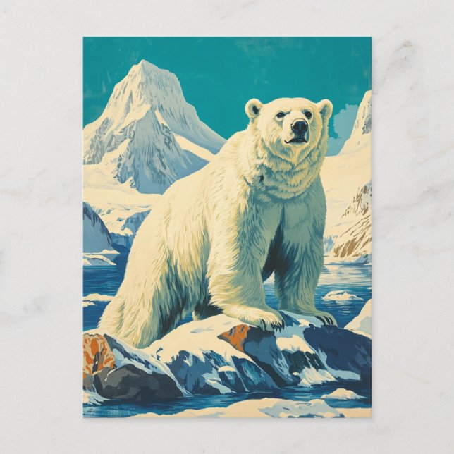 Postal Vintage del oso polar (Anverso)