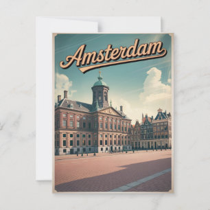 Postal Vintage del Palacio del Rey de Amsterdam