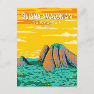 Postal Vintage del Parque Nacional Amazónico de Guyana
