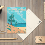 Postal Vintage del parque nacional Indiana Dunes<br><div class="desc">Diseño de arte vectorial Indiana Dunes. El parque es un parque nacional de los Estados Unidos situado en el noroeste de Indiana y gestionado por el Servicio de Parques Nacionales.</div>