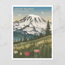 Postal Vintage del Parque Nacional Mount Rainier