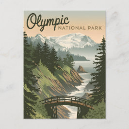 Postal Vintage del Parque Nacional Olímpico