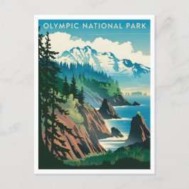 Postal Vintage del Parque Nacional Olímpico