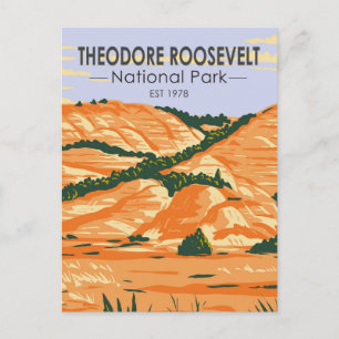 Postal Vintage del Parque Nacional Theodore Roosevelt