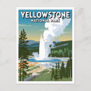 Postal Vintage del Parque Nacional Yellowstone