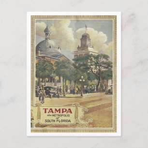 Postal Vintage del Tampa Florida Metropolis de los años 2