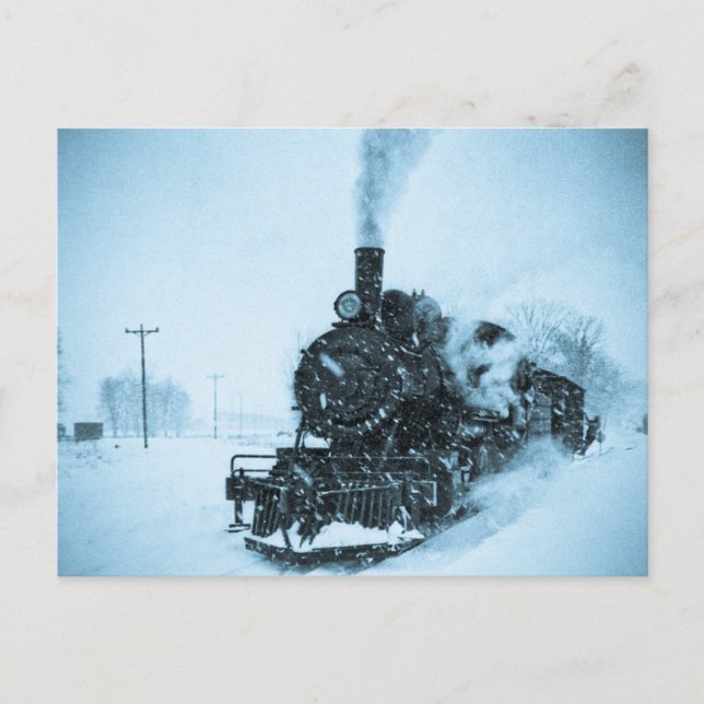 Postal Vintage del tren de Snowbound (Anverso)