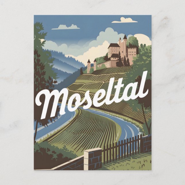 Postal Vintage del Valle Moseltal (Anverso)