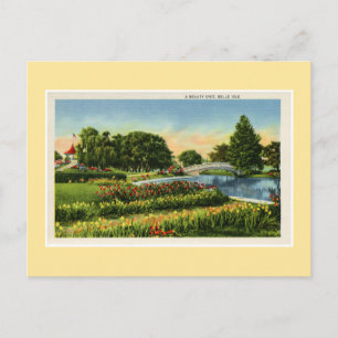 Postal Vintage Detroit Belle Isle