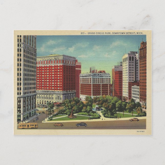 Postal Vintage Detroit Michigan (Anverso)