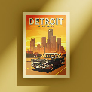 Postal Vintage Detroit Michigan