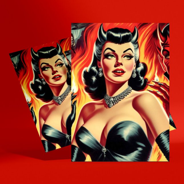 Postal Vintage Devilish Pin-up (Subido por el creador)