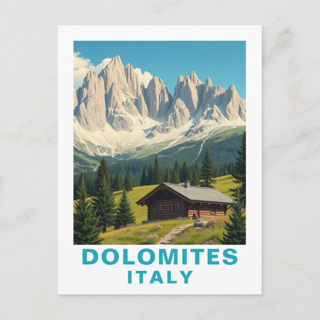 Postal Vintage Dolomites Italy Travel Postcard (Anverso)