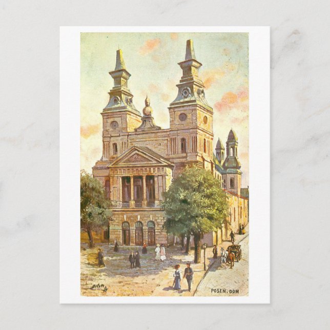 Postal Vintage Dom/Cathedral Posen Alemania (Anverso)