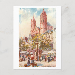 Postal Vintage Dom/Cathedral Worms Alemania