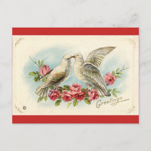 Postal Vintage Doves Valentine
