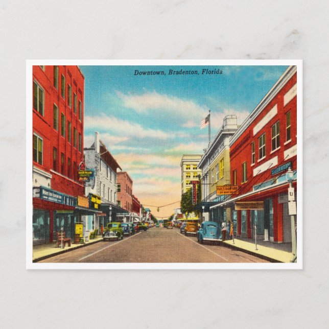 Postal Vintage Downtown, Bradenton, Florida Travel (Anverso)