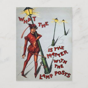 Postal Vintage Drunk Devil
