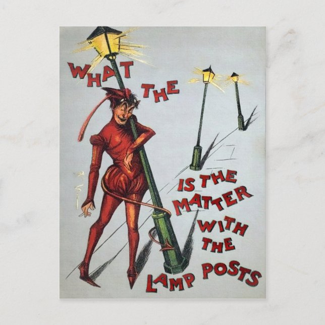 Postal Vintage Drunk Devil (Anverso)