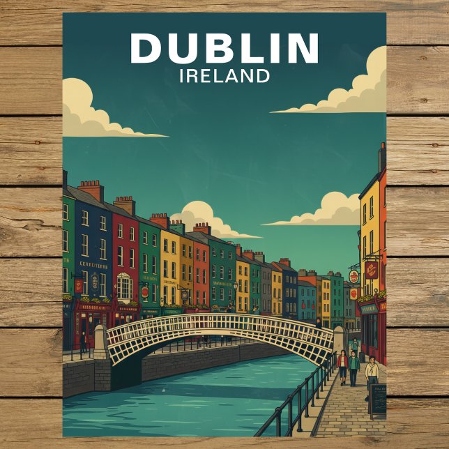 Postal Vintage Dublin Ireland Ha'penny Bridge Travel (Vintage Dublin Ireland Ha'penny Bridge Travel Postcard)