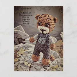 Postal Vintage Dungarees Teddy Bear Simbolismo Cita Cuta