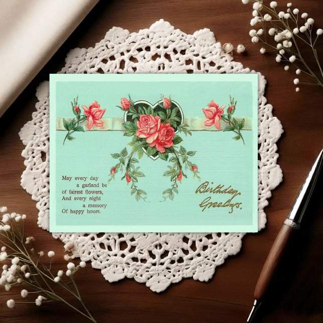 Postal Vintage Early 1900's Birthday Greeting Postcard (Subido por el creador)