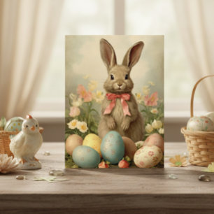 Postal Vintage Easter Bunny