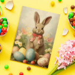 Postal Vintage Easter Bunny<br><div class="desc">Este diseño fue creado a través del arte digital. Se puede personalizar haciendo clic en el botón personalizar y cambiando el color, agregando un nombre, iniciales o tus palabras favoritas. Contáctame en colorflowcreations@gmail.com si quieres tener este diseño en otro producto. Ver más de mis creaciones o seguirme en www.facebook.com/colorflowcreations, www.instagram.com/colorflowcreations...</div>