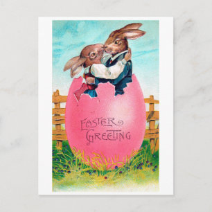 Postal Vintage Easter Bunny Aovers