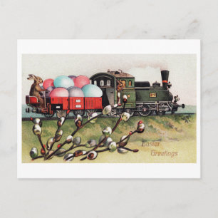 Postal Vintage Easter Bunny Train