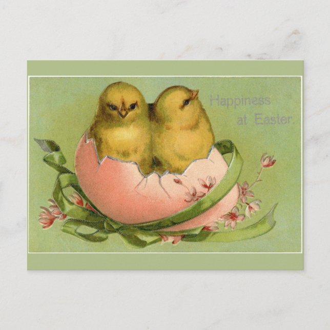 Postal Vintage Easter Chicks Hatch (Anverso)