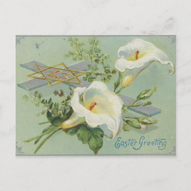 Postal Vintage Easter Greing Cross (Anverso)